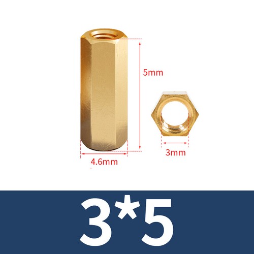 Threaded Rod Connecting Nuts Allthread bar Brass Hexagon Connectors M2 to M6 - Picture 54 of 130