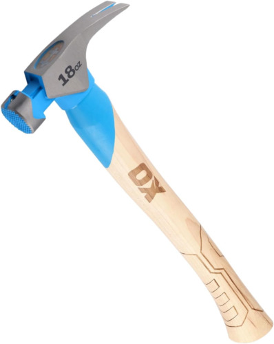 Ox Tools Pro Series 18Oz California Framing Hammer Straight Claw Milled Face Hea