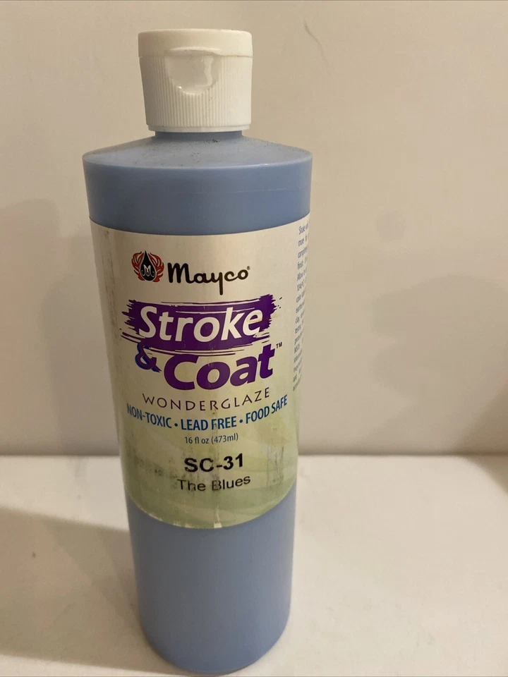 Mayco SC-31 Stroke & Coat Wonderglaze 16 oz no tóxico sin plomo The Blues Foto 3 de 4