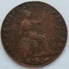 Old Coin 1853 Victorian Halfpenny British