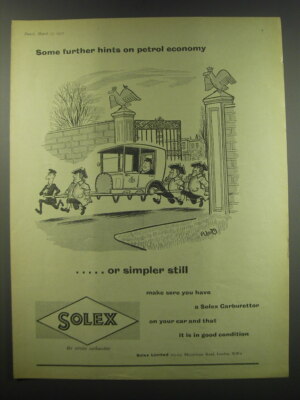 1957 Solex Carburettor Advertisement - Some further hints on petrol economy