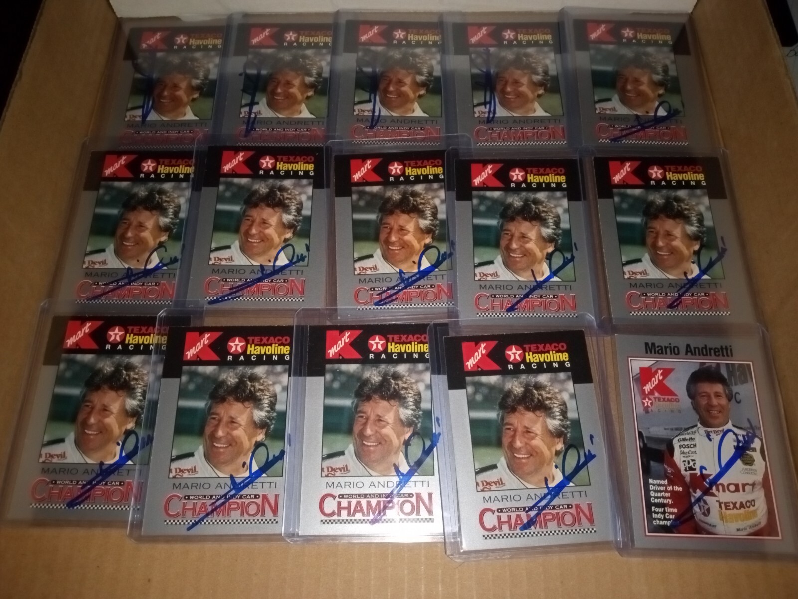 (71) 1994 KMart 6, Mario Andretti Indy 500 Champion autographed cards