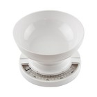 White Mechanical Kitchen Scale w/ Bowl Easy-to-Read Dial 2kg Cooking Baking Tool