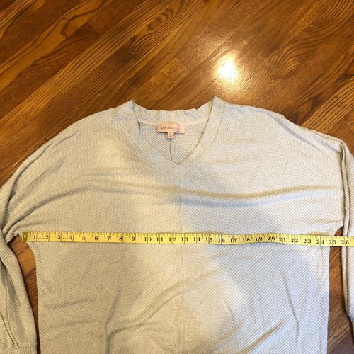 Philosophy Damenpullover grau V-Ausschnitt Gr. Large locker gebändert Taille & Bündchen - Bild 2 von 7