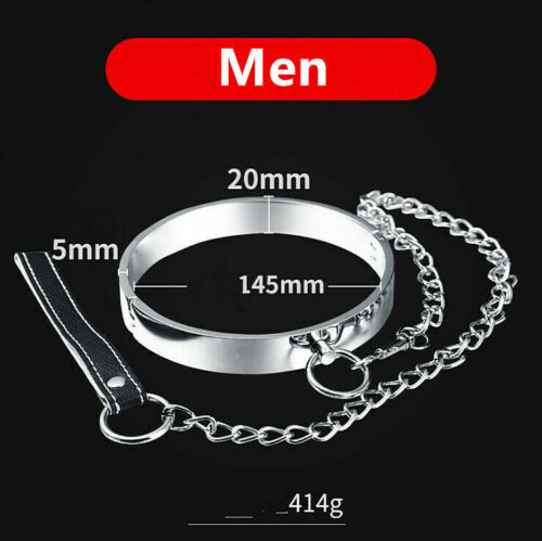 Damen Herren Edelstahl Halsband Manschette Sklave Halsband Bondage Fessel - Bild 3 von 5