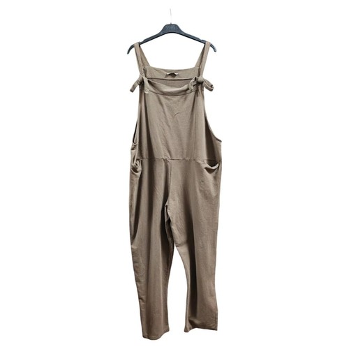 Neu italienischer Lagenlook 2 Taschen vorne zum Binden bequem Baumwolle Overall Latzhose für Damen - Bild 13 von 19