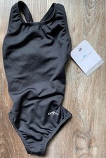 DOLFIN Ocean Performance 1 pc Swimsuit Girl's Size 22 Racerback Black NWT NEW