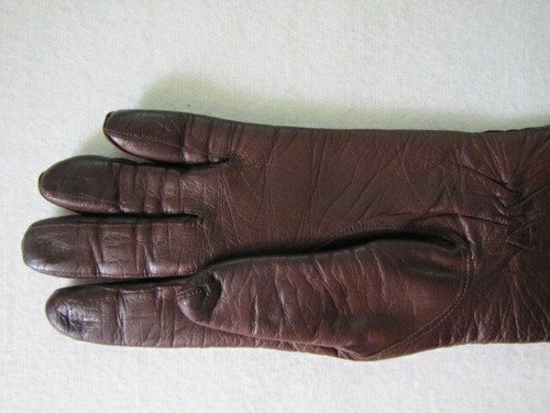 Vintage Italian leather Gloves Women Small Montgomery Ward Forearm Gloves VTG - Picture 4 of 10