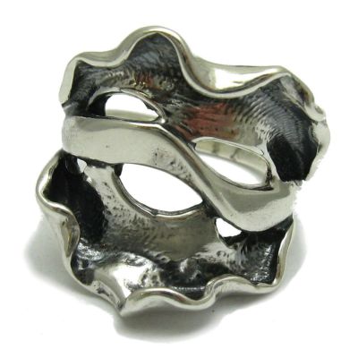 Genuine Sterling Silver Extravagant Ring Punched Solid 925 Handmade