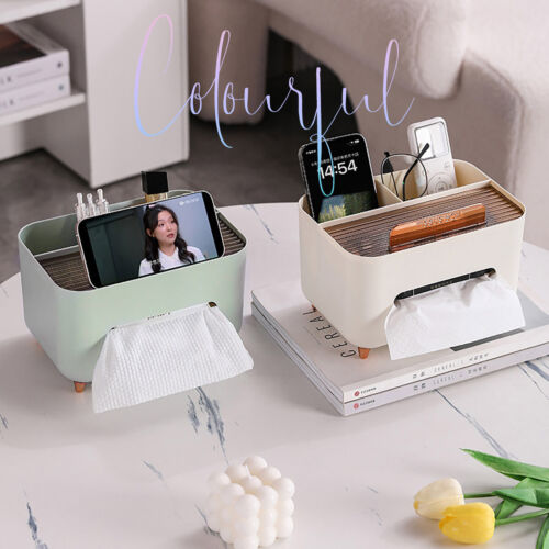 Tissue Box Dispenser Storage Box Napkin Case Remote Control Box Multi-Function - Picture 4 of 20