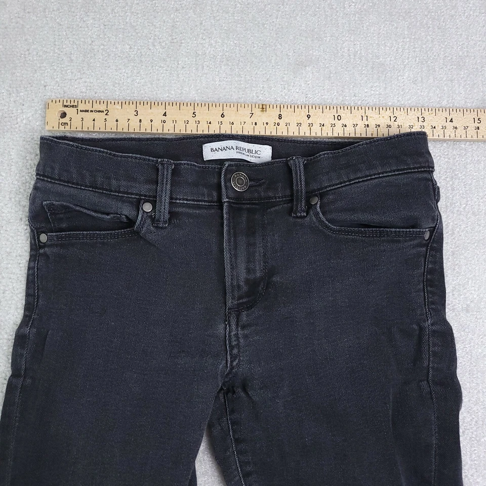 Banana Republic Skinny Ankle Jeans Women's 26p Petites Black - Image 4 of 4