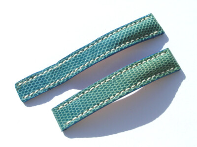 Breitling Band 101Z 15mm 15/14 Reptil blau blue Strap für Faltschliesse 061-15
