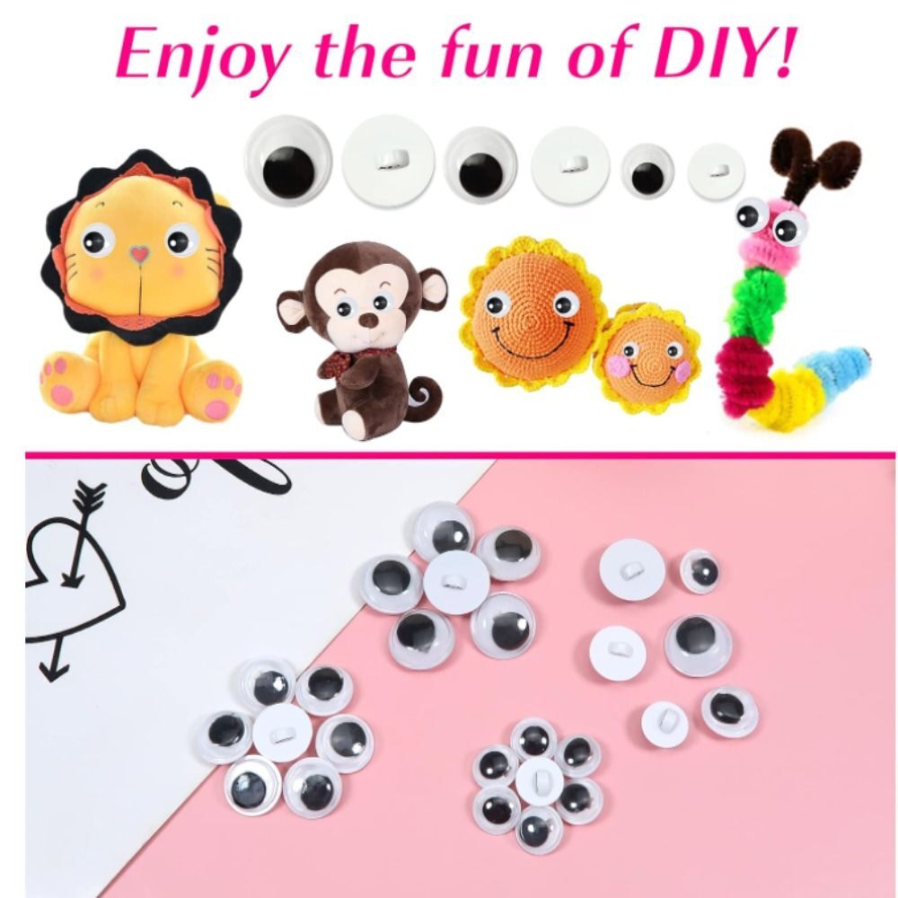 300Pcs Buttons Buttons Googly Wiggle Eyes Assorted Sizes Cute Sew on