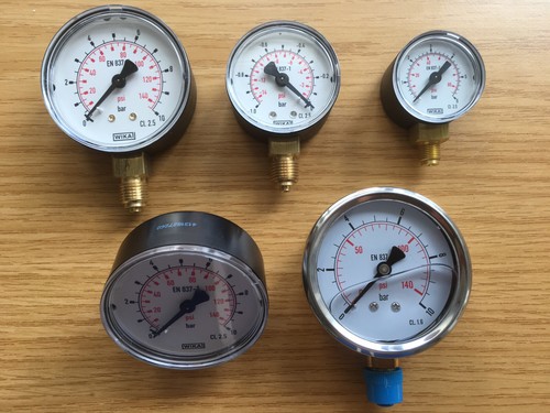 Manometer waagrecht waagerecht hinten Ø 40 50 63 100 Druckluft Glycerin Wasser - Bild 6 von 14