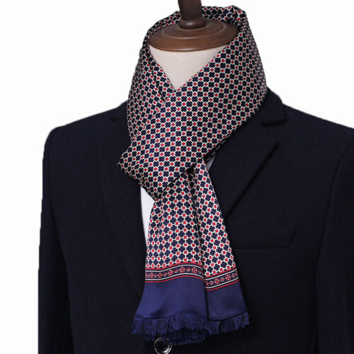 Herren 100% Gebürstete Seide Schal Doppellagig Lang Halstuch - Bild 4 von 10