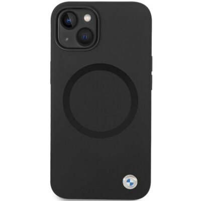 BMW iPhone 15, 14, 13 MagSafe Hülle Case Signature Liquid Silicone Innenfutter