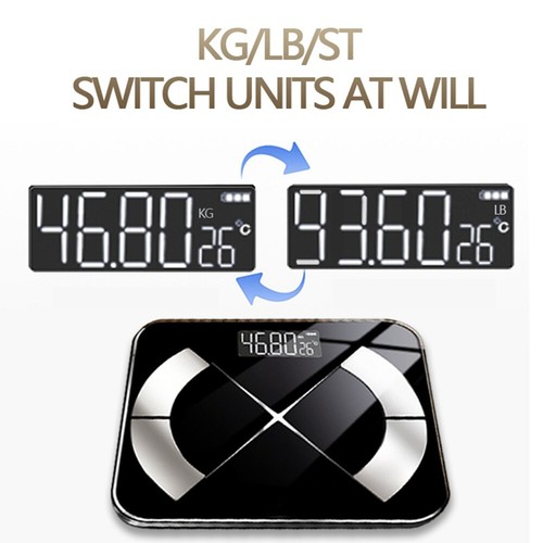 Personenwaage Körper Waage digital Display Bluetooth mit APP 180Kg BMI BMR 26 cm - Bild 13 von 17