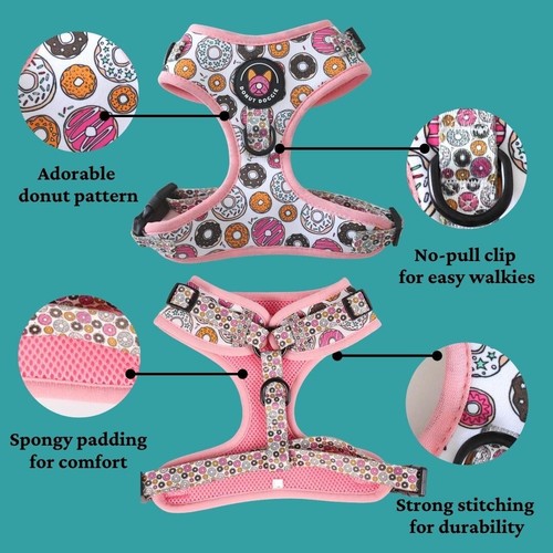 Dog collar & leash set with no-pull harness, bandana, bow tie and poop bag - Picture 2 of 12