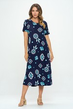 Jostar, Travel Knit Dress, long A-Line, S/S, Stretchy NO-IRON poly/span. 370
