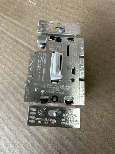Lutron Qoto Q-600P-WH 600W Single-Pole Dimmer Incandescent/Halogen White - Picture 5 of 6