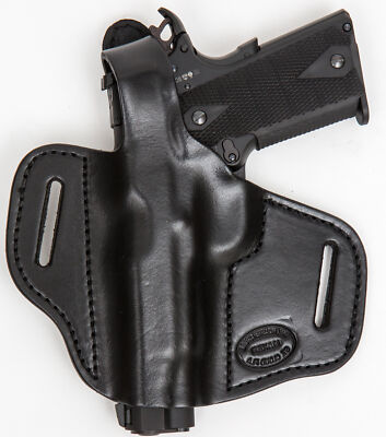Kel Tec P17 Leather Gun Holster OWB Left Hand Black On Duty Thumb Break