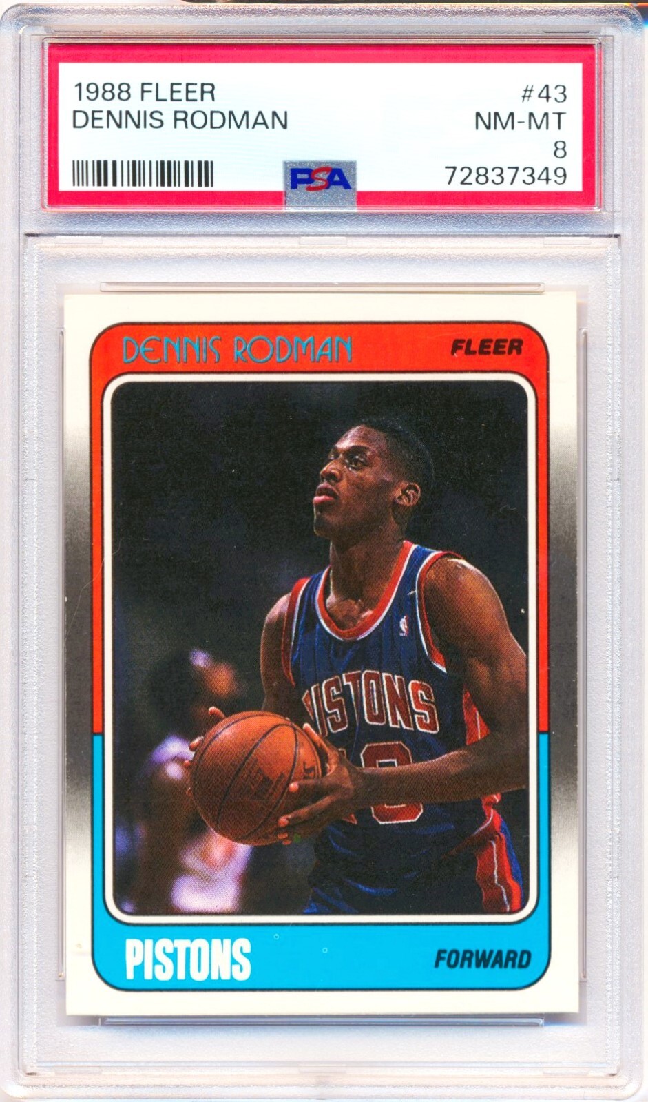 1988 Fleer #43 Dennis Rodman PSA 8