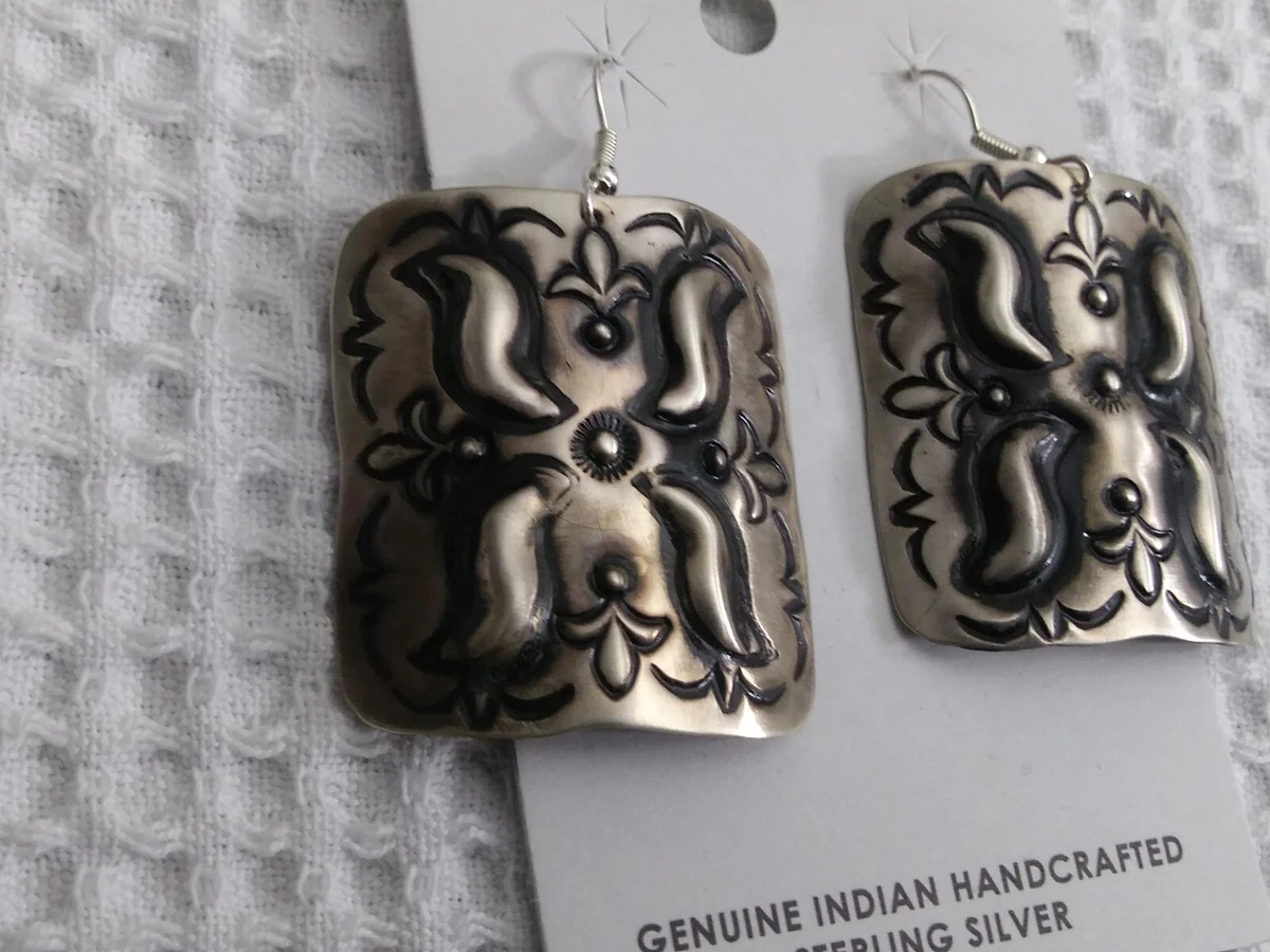 Genuine Indian Handcrafted Sterling Silver Earrings eBay