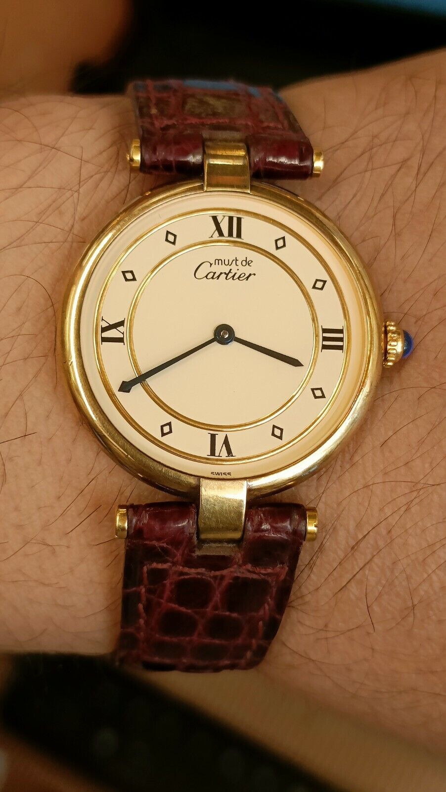 Authentic Must De Cartier Vermeil Quartz Classic Minty Condition Beautiful  Watch