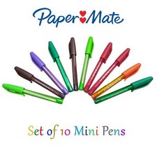 Papermate Inkjoy Mini Assorted Colours Ballpoint Pens School Office - Set of 10
