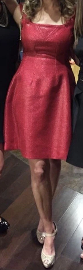 Carven красный сплетенный платье Sz EU 38 США 4 - Изображение 2 из 4