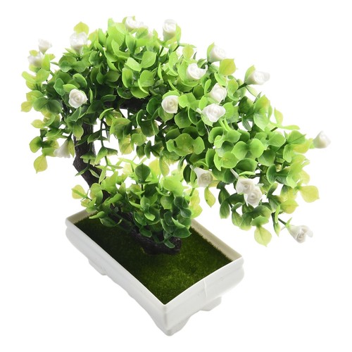 Fake Artificial Plant Bonsai Tree Mini Simulation Rose Potted Flower Home Decor - Picture 4 of 27