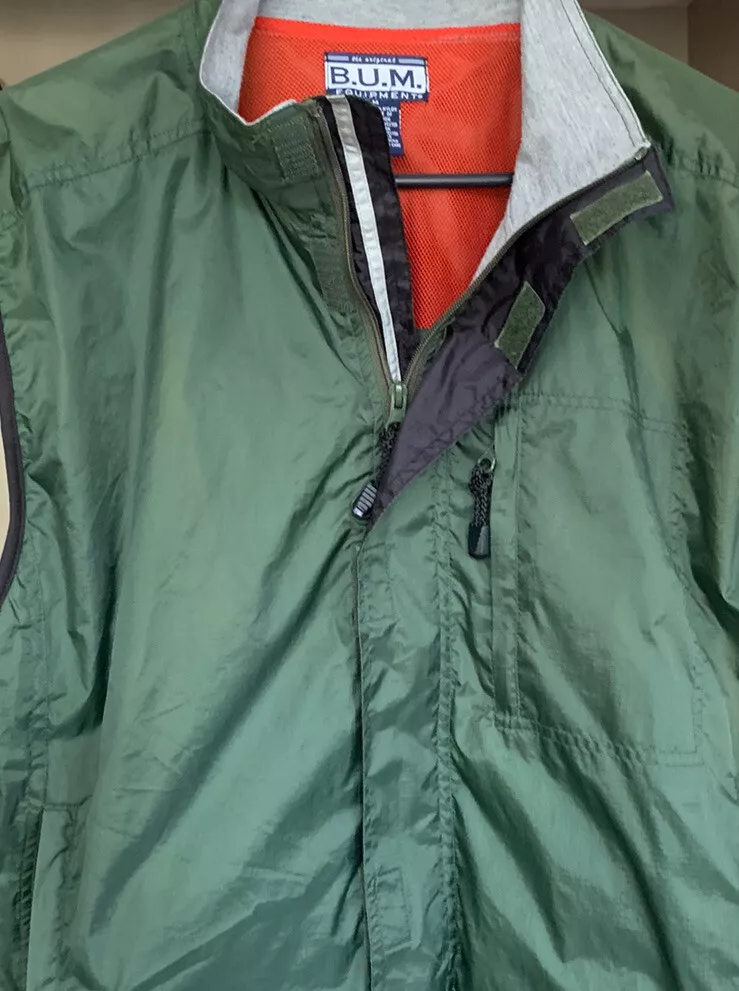 Veste gilet en nylon vintage coupe vent vert Supreme équipement BUM. Grand