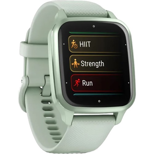 Garmin Venu Sq 2 Std Ed. WIFI + Bluetooth Metallic Mint with Cool Mint Case NEW - Picture 2 of 3
