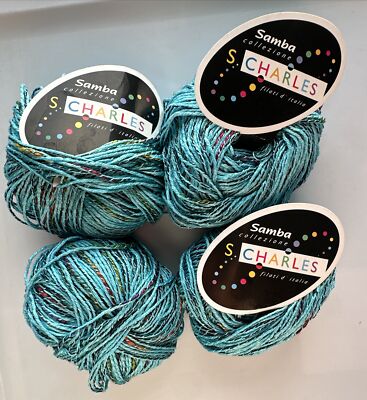 Lot of 4 S CHARLES SAMBA Collezione watercolor #61 1.75oz 107yds Filati Italia