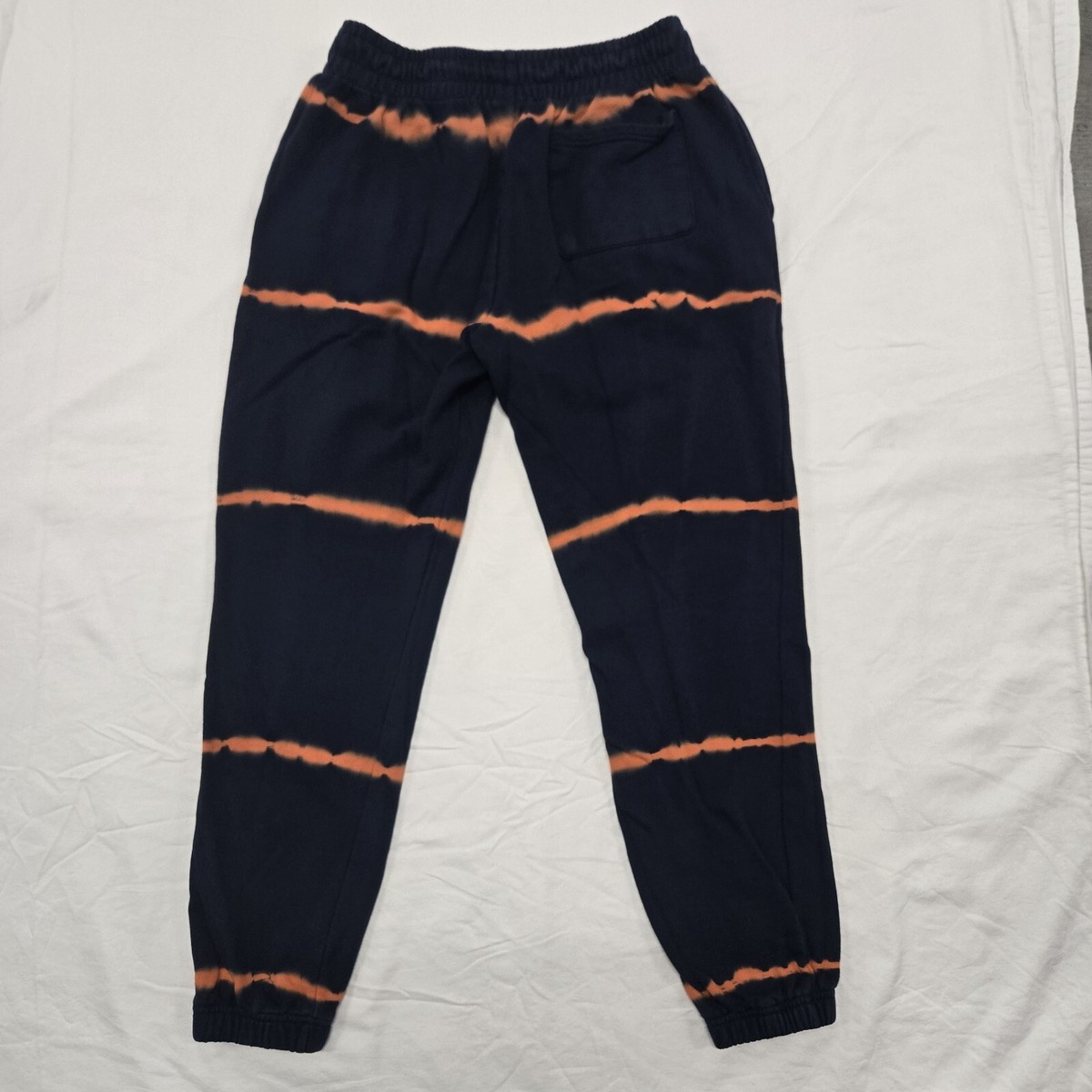 Mens LARGE Barstool Sports Joggers Striped Navy Orange Chicago Bears  Sweatpants