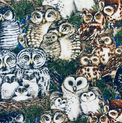 FQ or Scrap Owls Owls! Owl Print fabric By the Yard 1//2 yard