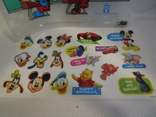 Vintage Disney Mickey & Minnie Mouse 1987 Colgate Vinyl Pencil Case & Stickers - Picture 4 of 4