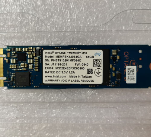 Intel OPTANE MEMORY M10 64GB MEMPEK1J064GA M.2 2280 PCIe 3.0 3D XPoint Generi - Picture 3 of 5
