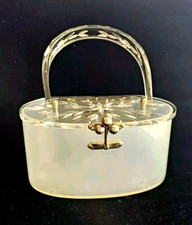 VTG Lucite Carved Box Bag By Florida Handbags 50's