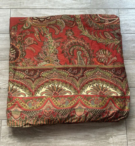 Pottery Barn Caroline Red Paisley Full/Queen Duvet Cover Sateen Cotton - 第 1/6 張圖片