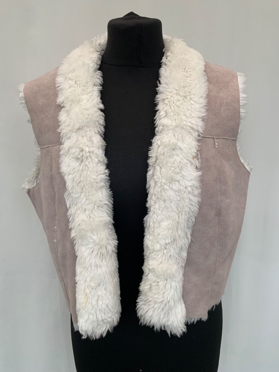 Faux fur gilet Wallis size L beige faux suede polyester womens