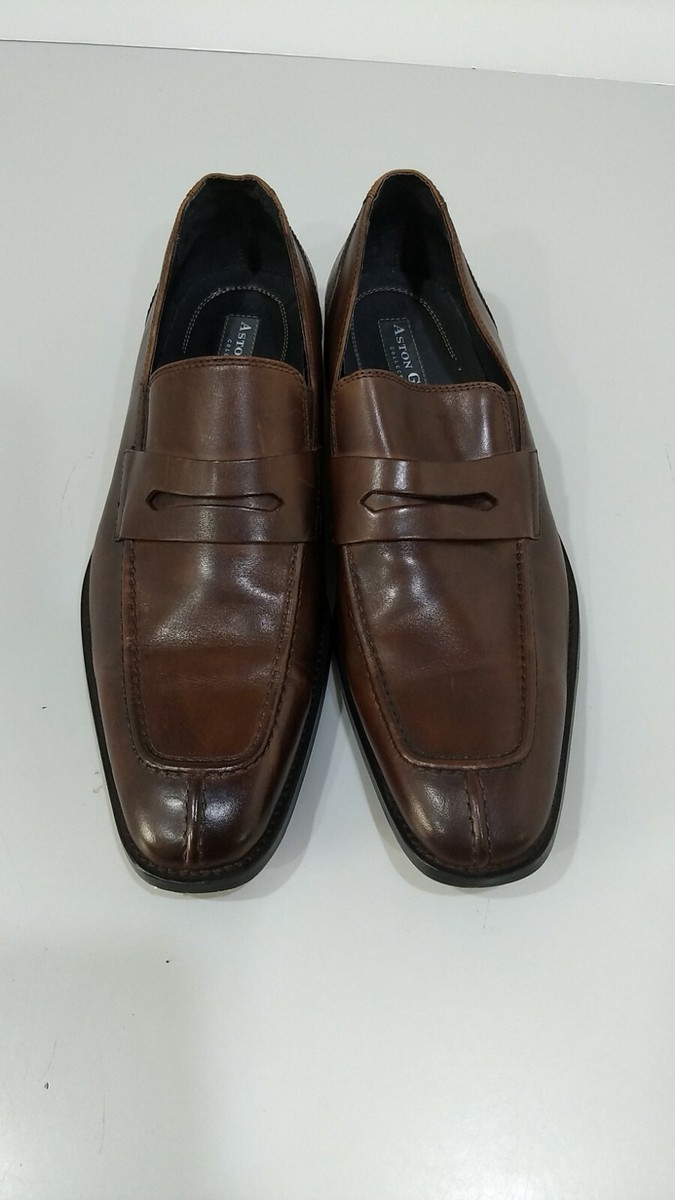 Aston Grey Collection Brown Leather Loafers Dress Shoes Men's Size US 10.5  | eBay