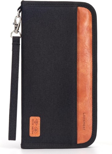 Reisepass Tasche RFID-Blocker Reiseorganizer Ausweistasche Damen Herren Schwarz - Bild 3 von 12