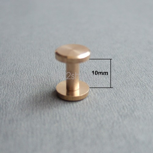 10 mm Latón Cabeza Plana Redonda Chicago Remaches para Uñas Hebilla Cinturón Hebilla Tornillo - Imagen 4 de 13