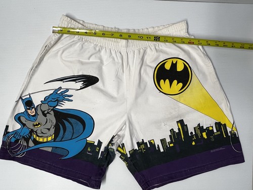 Pantaloncini corti vintage 1982 DC Comics Batman stampa all over punto singolo XL uomo LEGGI - Foto 11 di 17