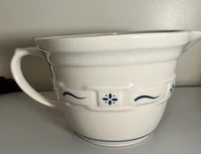 LONGABERGER BATTER BOWL MEASURING PITCHER+SPOUT CREAMER TRADITIONAL BLUE PATTERN