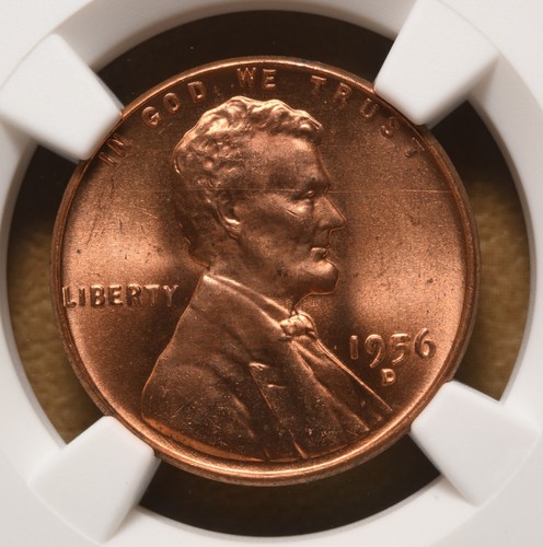 1956 D Lincoln Wheat Penny NGC MS65RD - Picture 3 of 4