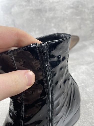 CALZOLERIA HARRIS Avant Garde Zip Black Leather Boots Size 8 H Made in Italy - Picture 11 of 14
