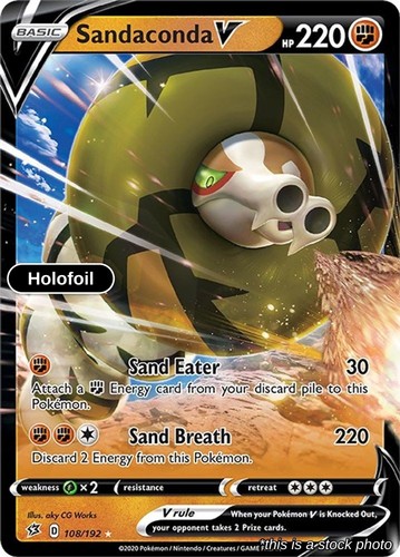 Sandaconda V Holofoil 108/192 SWSH02 Pokemon NM