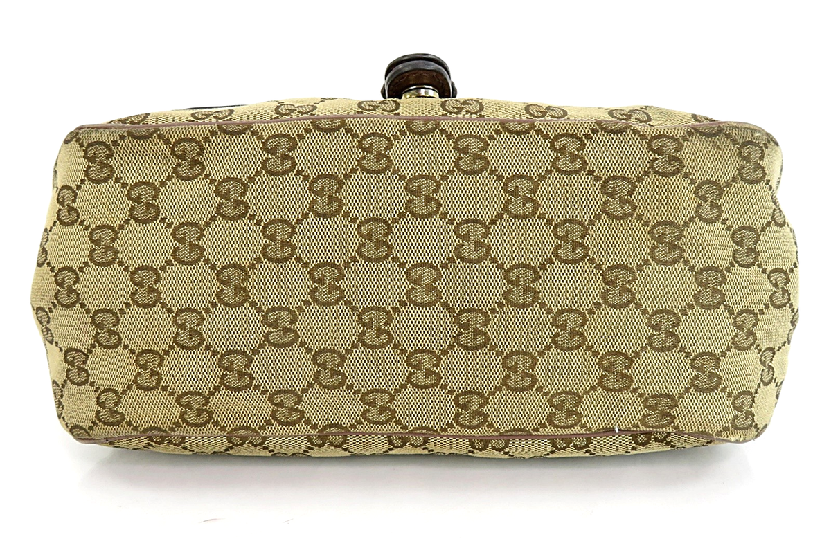 Authentic GUCCI Sukey Brown GG Canvas and Leather Shoulder Bag
